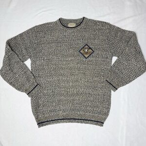 Vintage St John's Bay Knit Sweater Duck Patch Heritage Men's Medium Cotton Blend